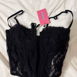 Edikted Midnight Black Lace Corset